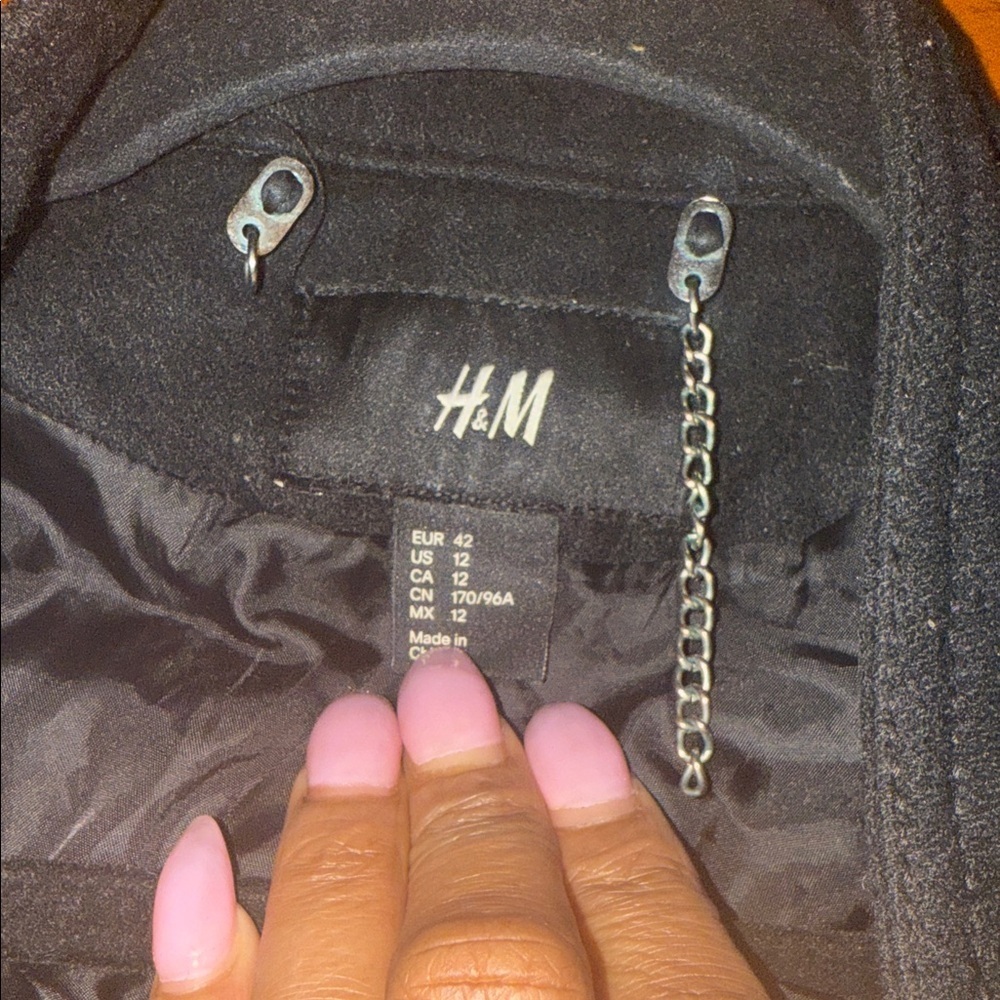 🖤 H&M Vintage Wool-Blend Bomber Jacket – 2010 - Size 12 - Picture 2 of 11